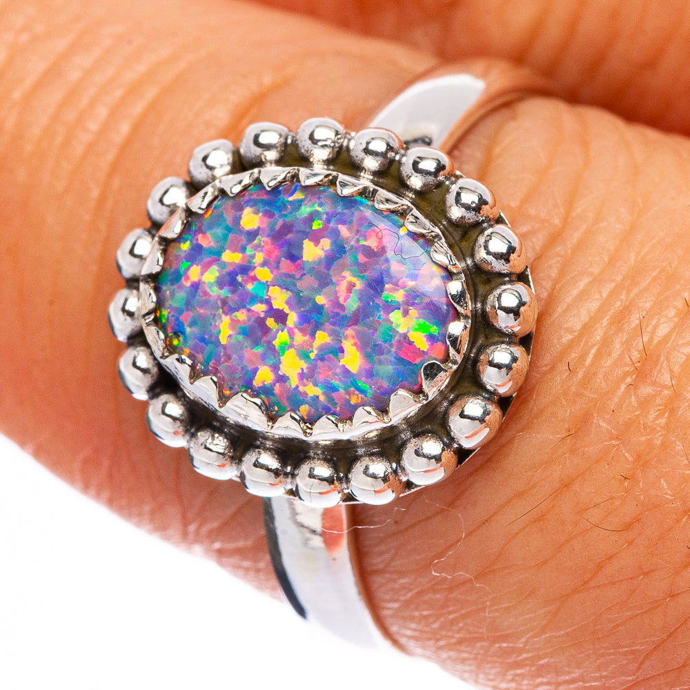 Synthetic Opal Ring Size 7.75 (925 Sterling Silver) R146234