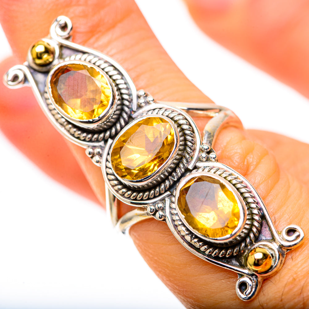 Large Faceted Citrine 925 Sterling Silver Ring Size 6.5 (925 Sterling Silver) RING139699