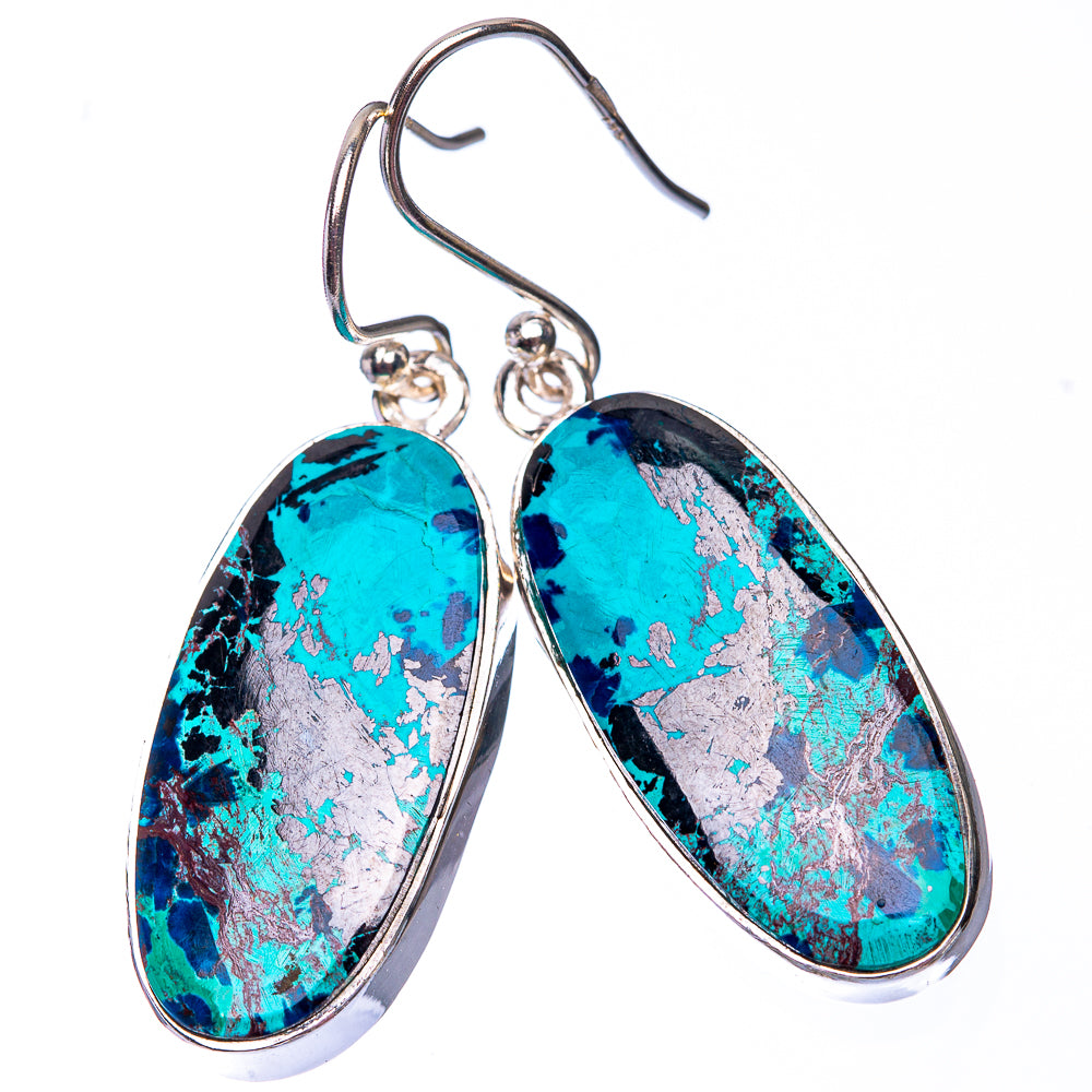 Shattuckite Earrings 1 5/8" (925 Sterling Silver) E432276