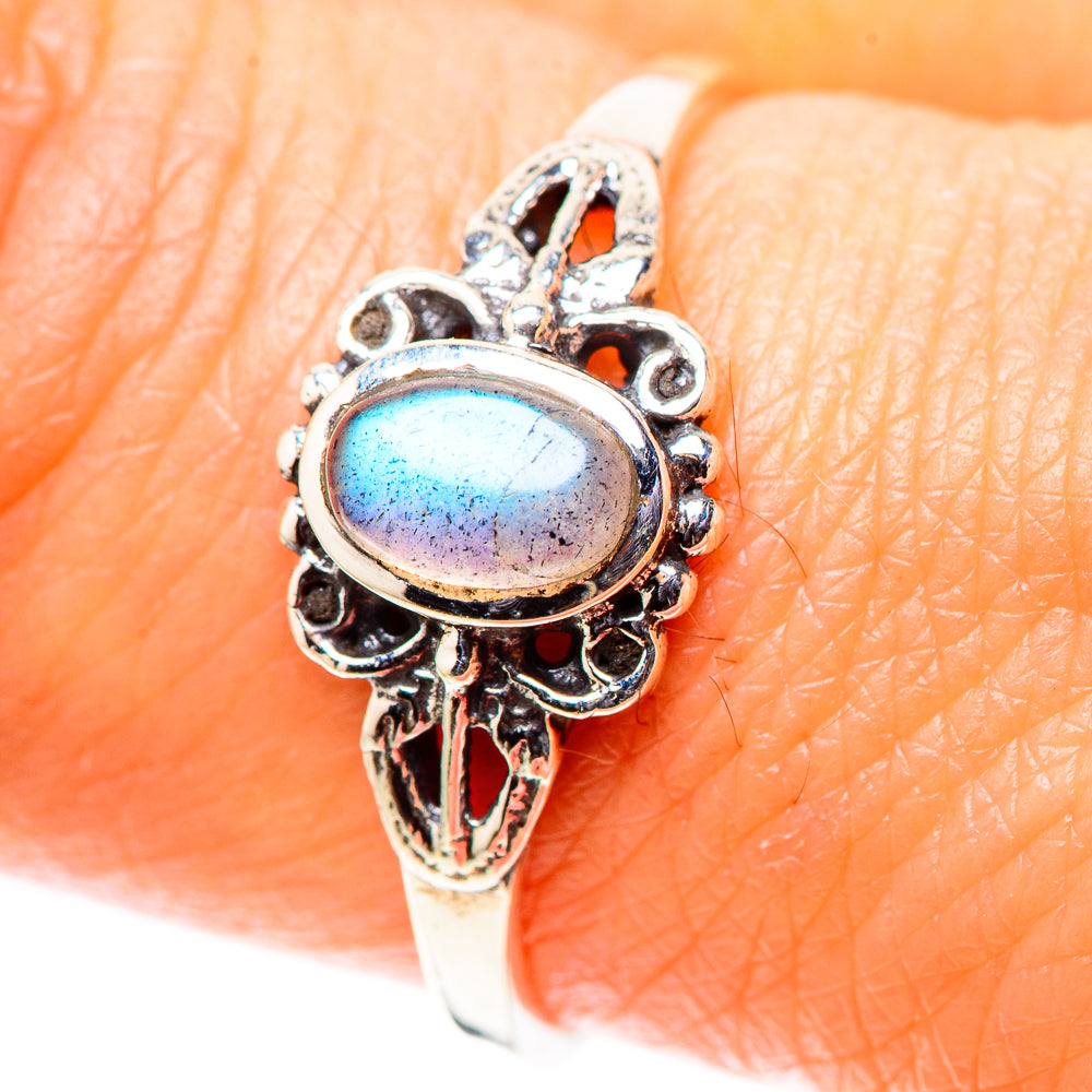 Rainbow Labradorite Dainty Ring Size 7 (925 Sterling Silver) RING138193
