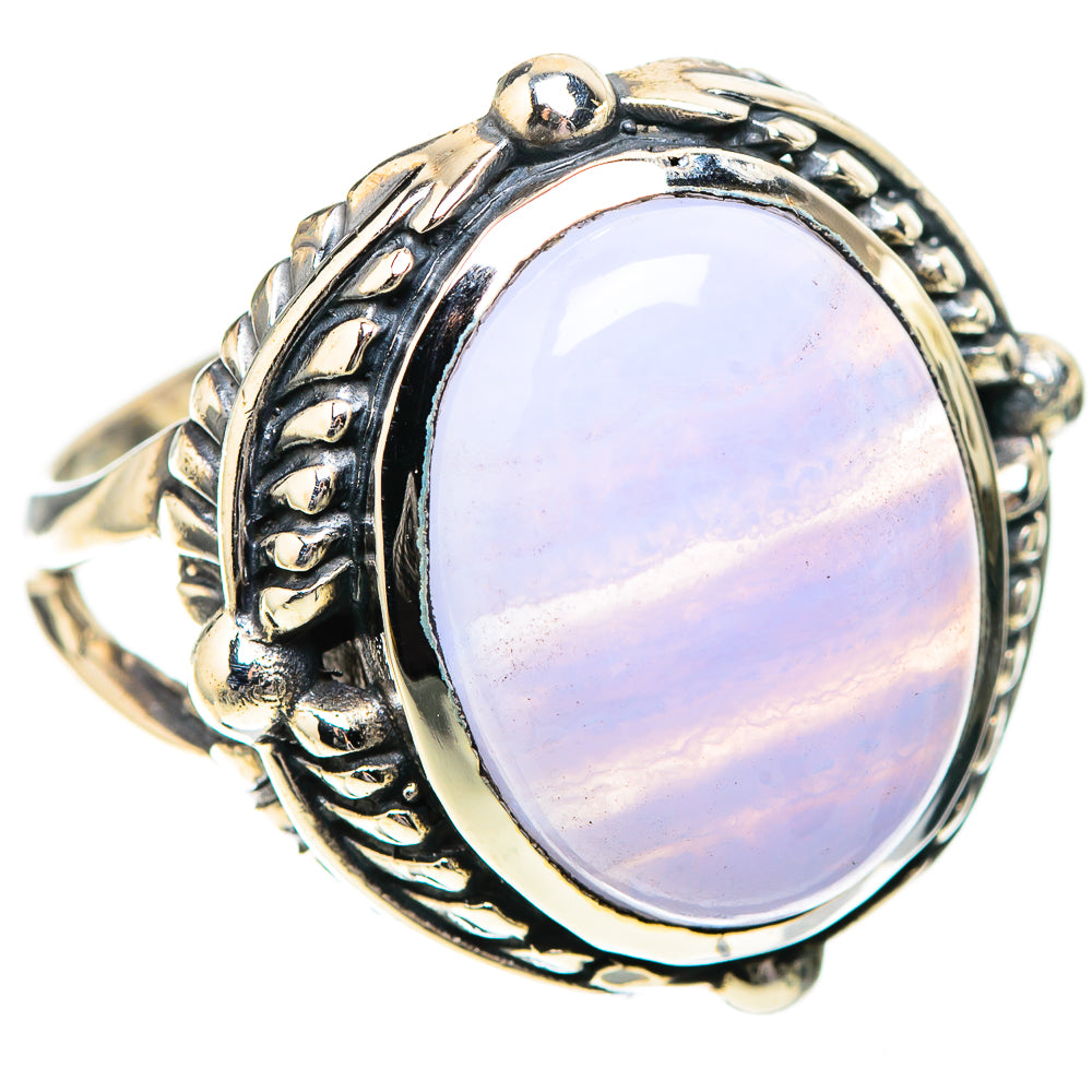 Blue Lace Agate Ring Size 8.5 (925 Sterling Silver) RING138784