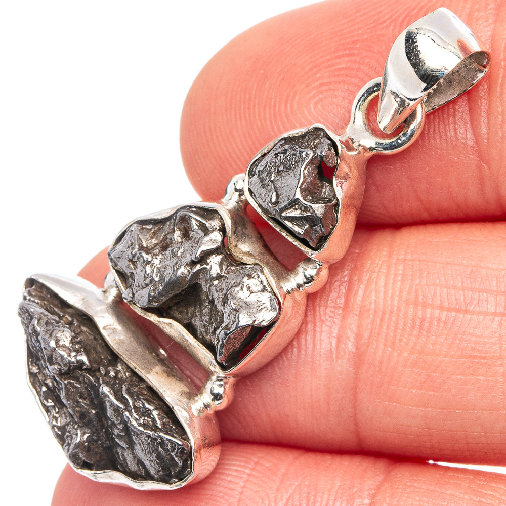 Rare Campo Del Cielo Meteorite Pendant 1 1/2" (.925 Sterling Silver)