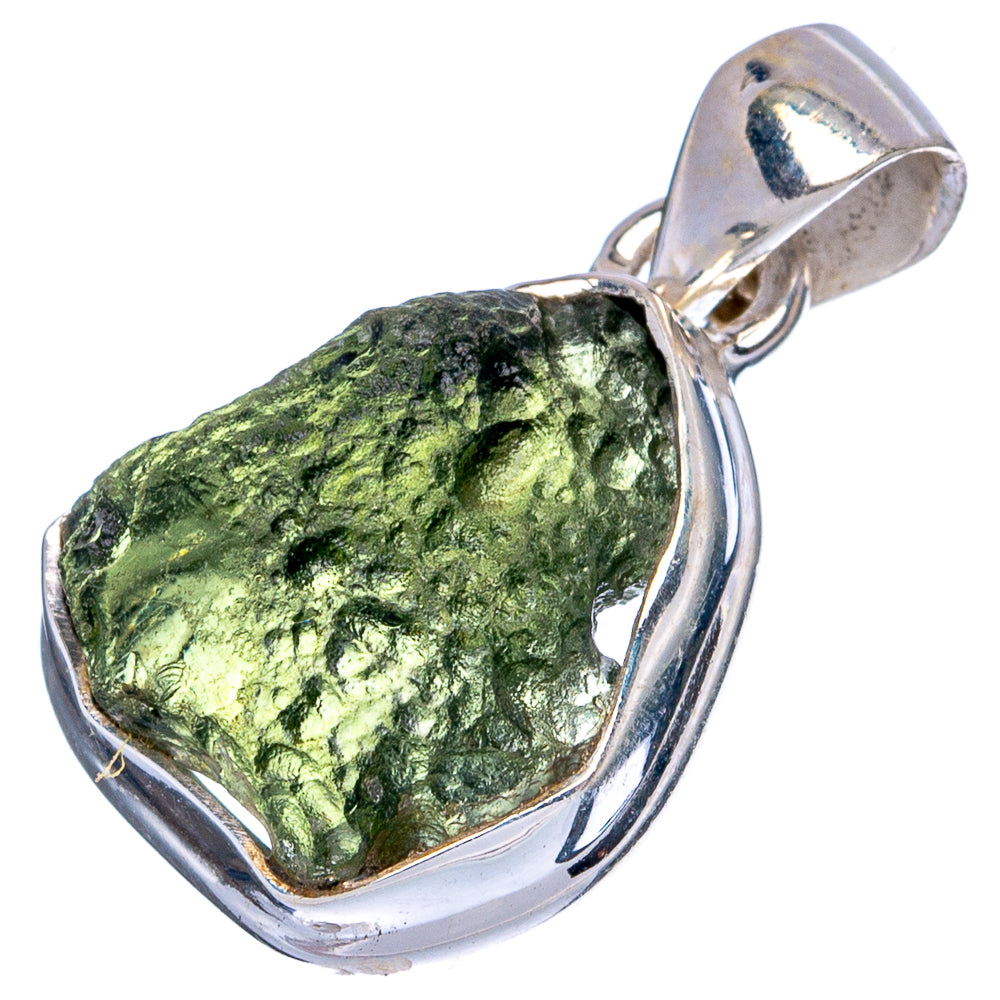 Rare Moldavite Pendant 1" (925 Sterling Silver) P43516