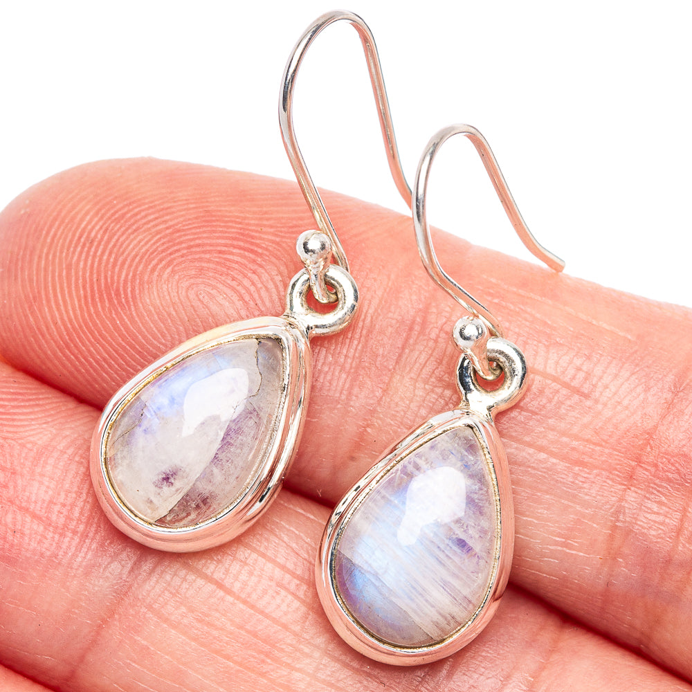 Rainbow Moonstone Earrings 1 1/4" (925 Sterling Silver) E433413