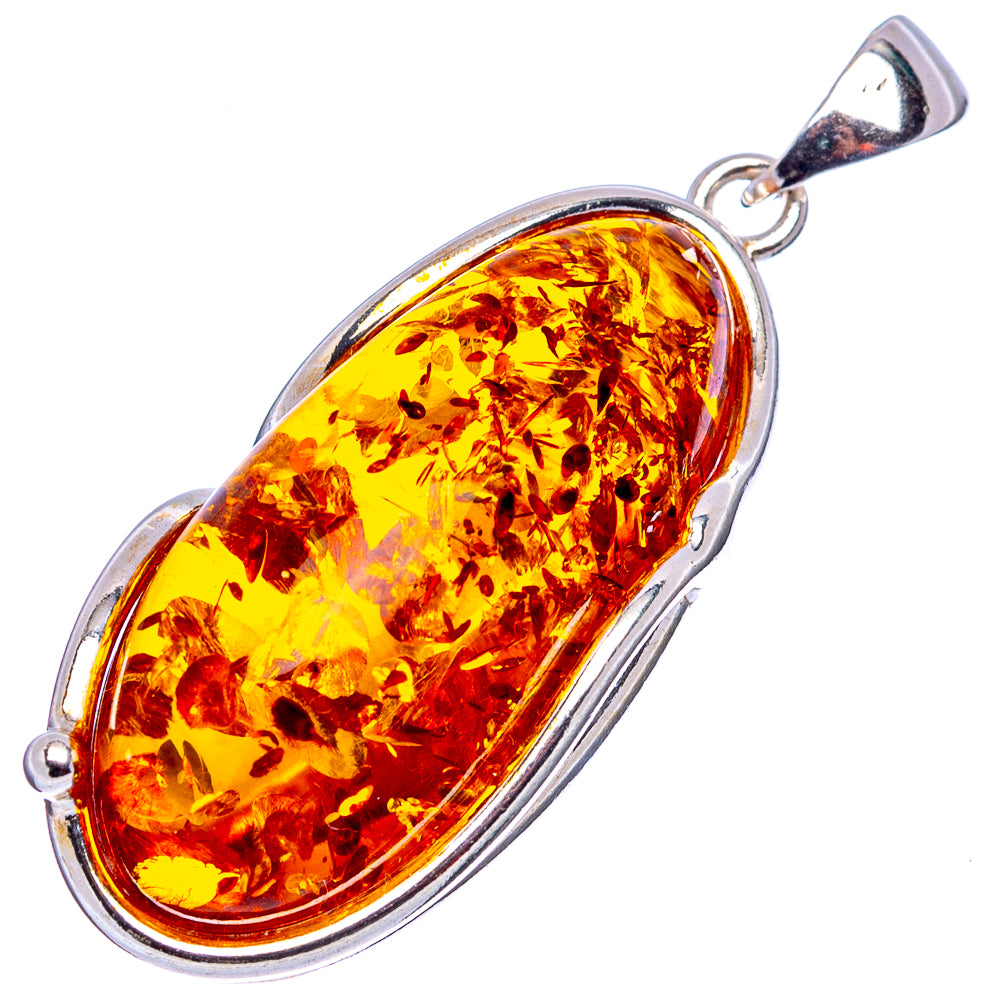 Baltic Amber Pendant 1 5/8" (.925 Sterling Silver)