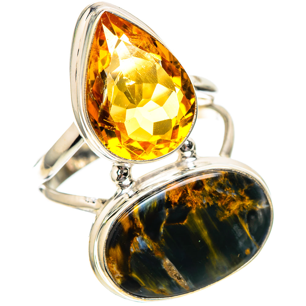 Large Pietersite, Citrine Ring Size 9 (925 Sterling Silver) RING137964