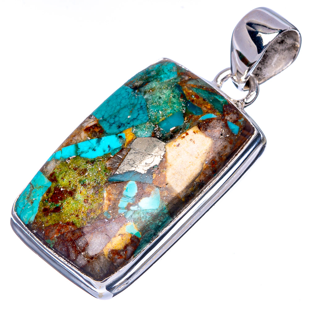 Rare Royston Matrix Turquoise Pendant 1 1/2" (925 Sterling Silver) P40950