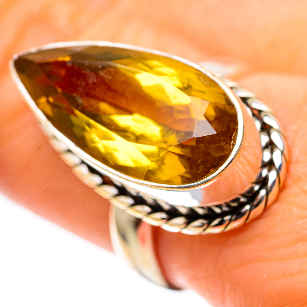 Large Faceted Citrine 925 Sterling Silver Ring Size 8.25 (925 Sterling Silver) RING139633