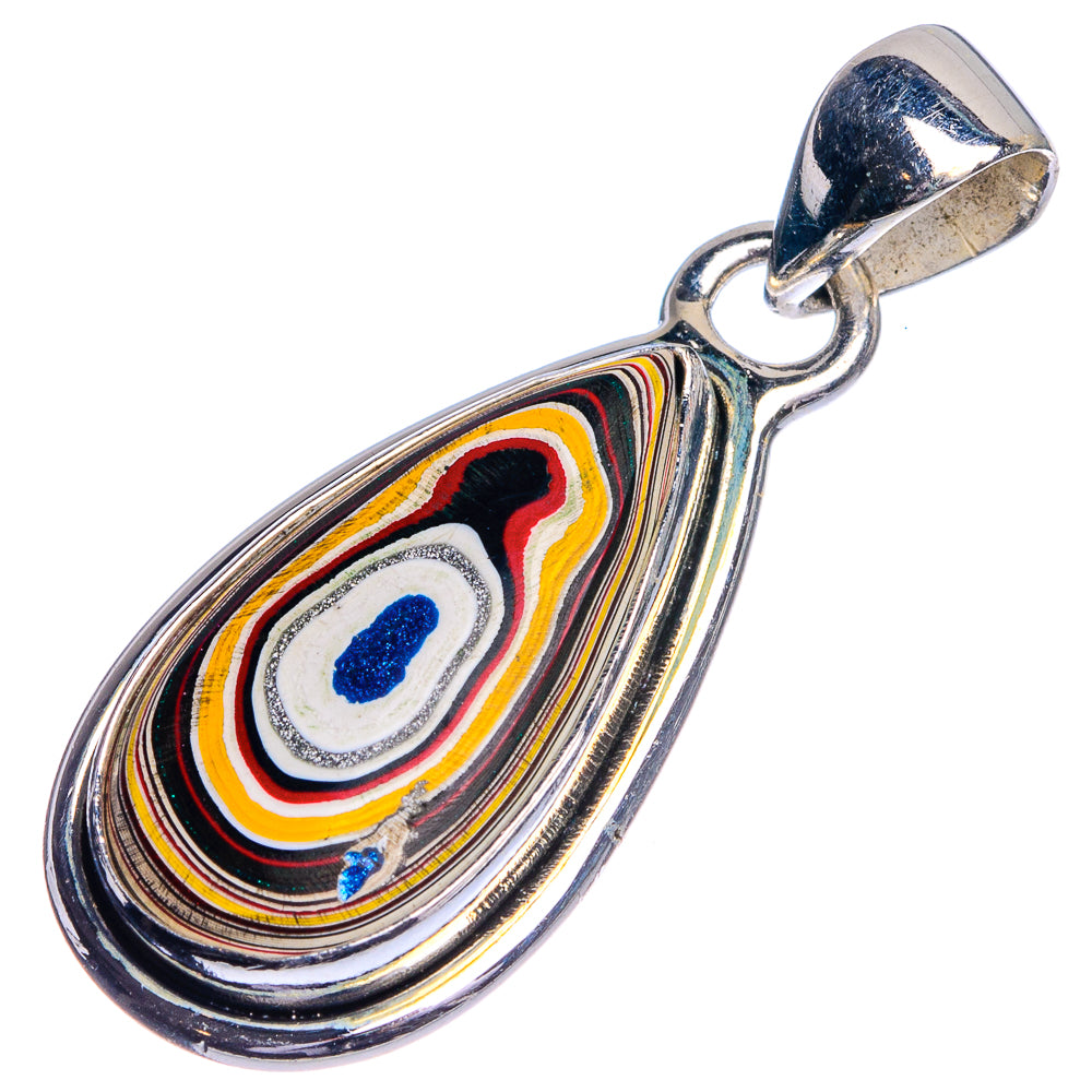 Fordite Pendant 1 3/8" (925 Sterling Silver) P39747