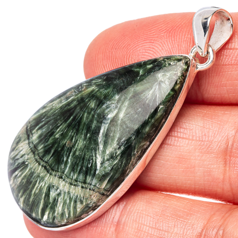 Seraphinite Pendant 2" (925 Sterling Silver) P42841