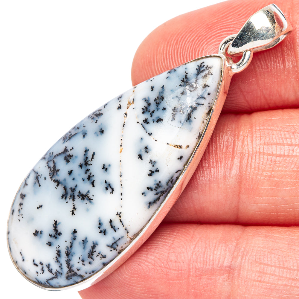 Dendritic Opal Pendant 2" (925 Sterling Silver) P43061