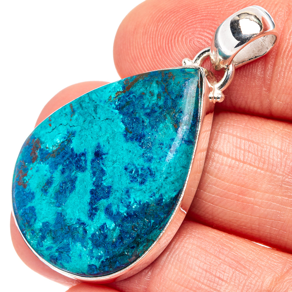 Shattuckite Pendant 1 5/8" (.925 Sterling Silver)