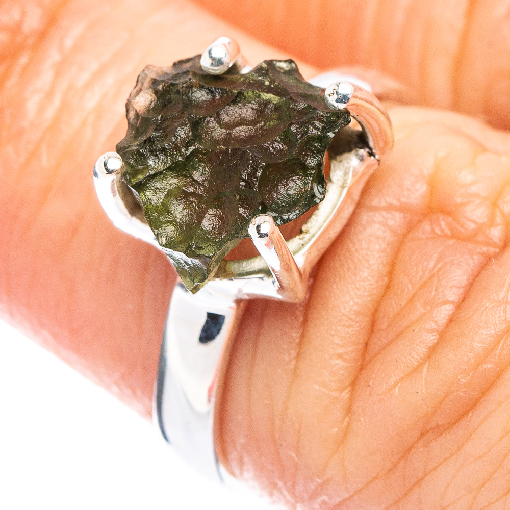 Moldavite Ring Size 5.75 (.925 Sterling Silver)