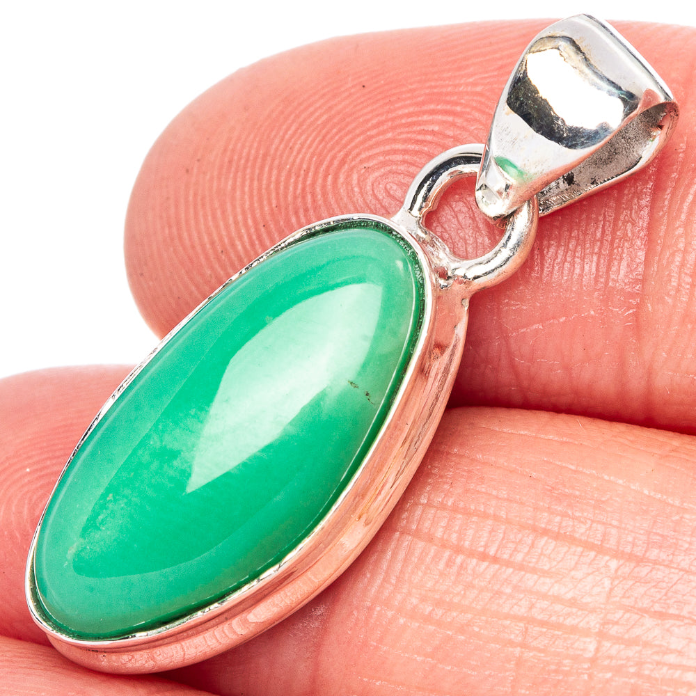 Chrysoprase Pendant 1 1/4" (925 Sterling Silver) P42452