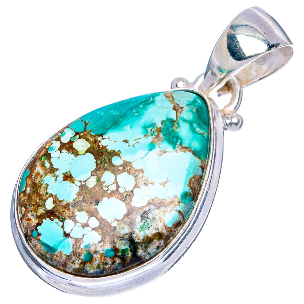 Rare Arizona Spider Web Turquoise Pendant 1 3/8" (925 Sterling Silver) P43309