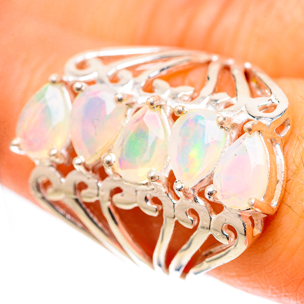 Faceted Ethiopian Opal Ring Size 7.25 (925 Sterling Silver) RING139148