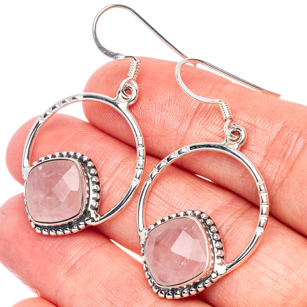 Asc Premium Rose Quartz Earrings 1 5/8" (925 Sterling Silver) E1336