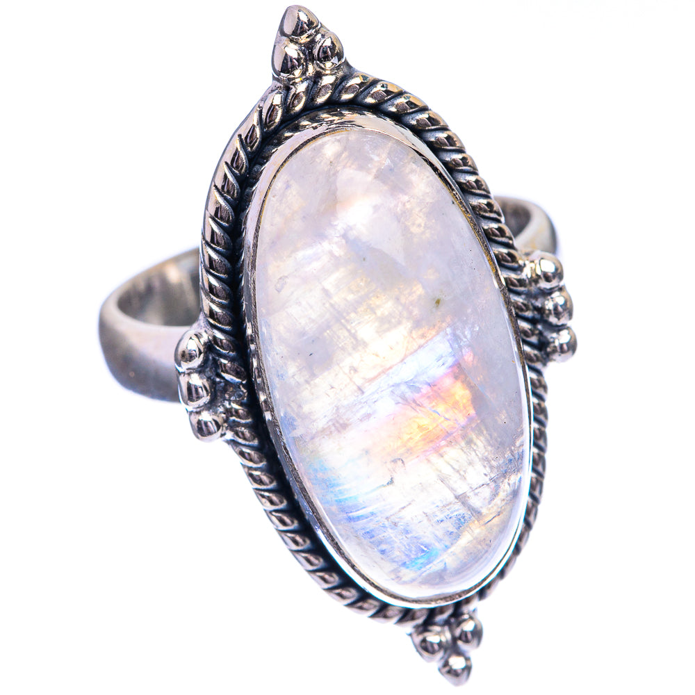 Rainbow Moonstone Ring Size 7.25 (925 Sterling Silver) R143133