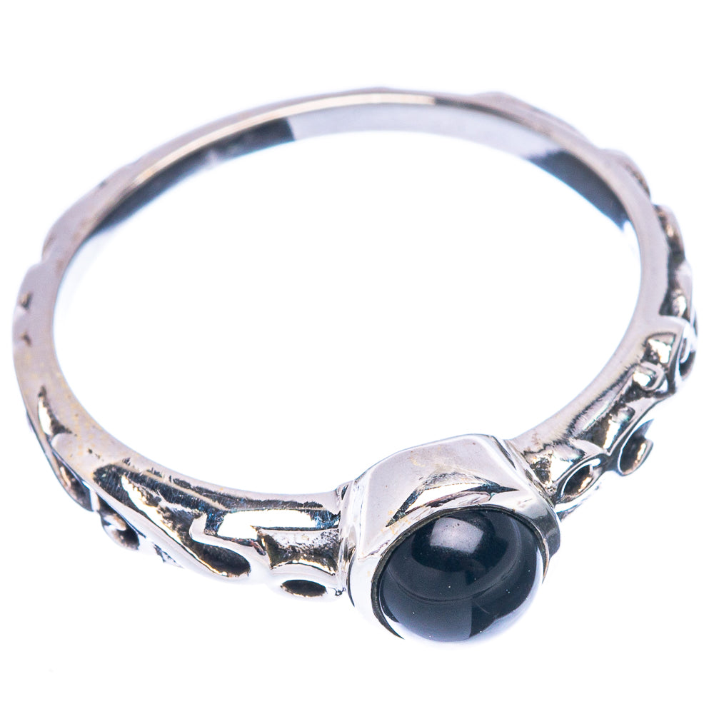 Black Onyx Ring Size 7.25 (925 Sterling Silver) R5535