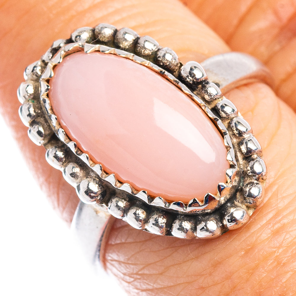 Pink Opal Ring Size 7.75 (.925 Sterling Silver)