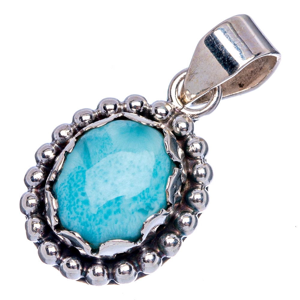 Larimar Pendant 1 1/8" (925 Sterling Silver) P40232
