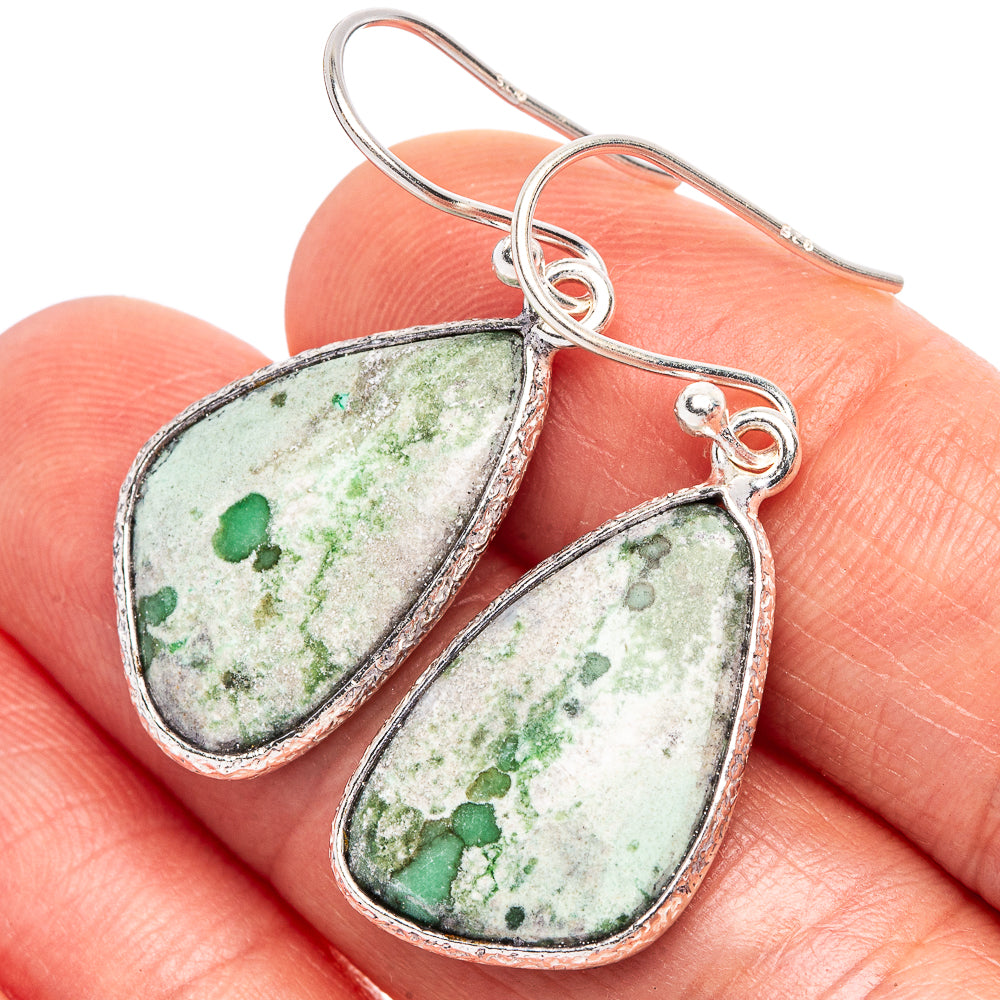Rainforest Jasper Earrings 1 3/8" (925 Sterling Silver) E2367