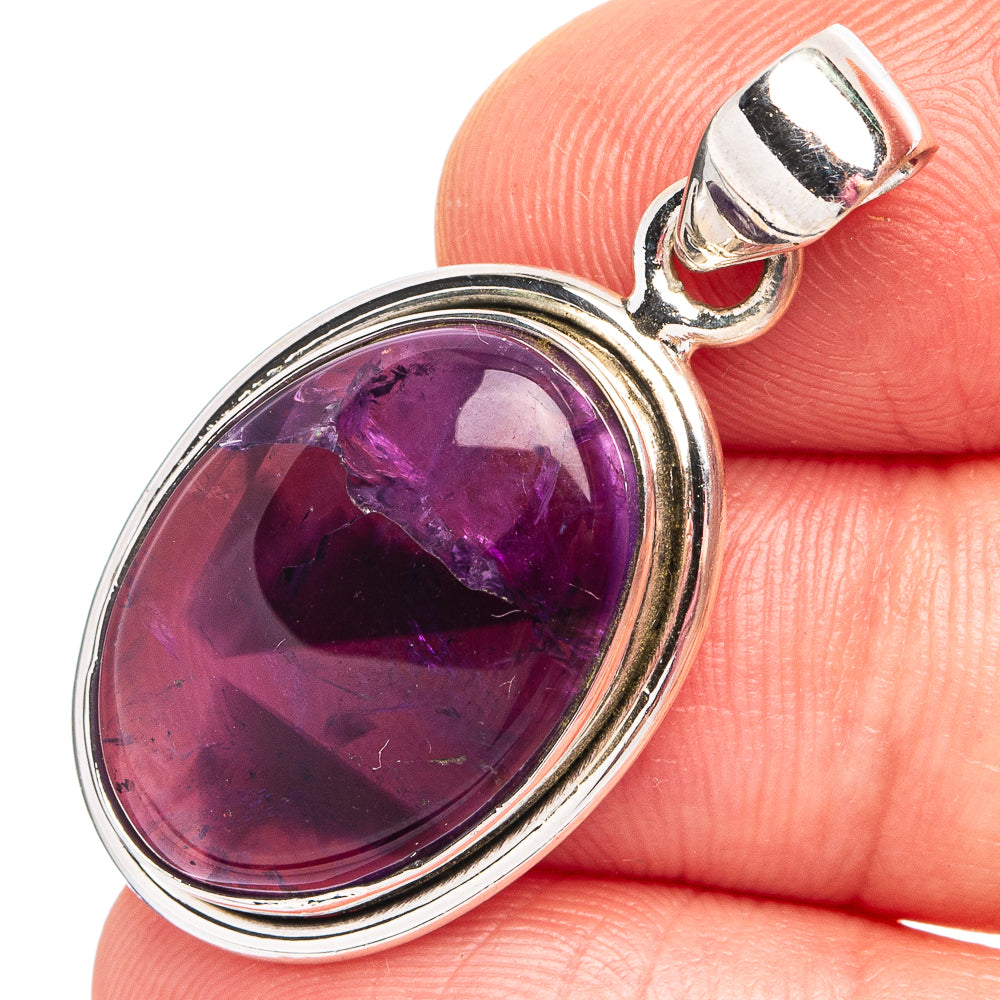 Star Amethyst Pendant 1 3/8" (.925 Sterling Silver)