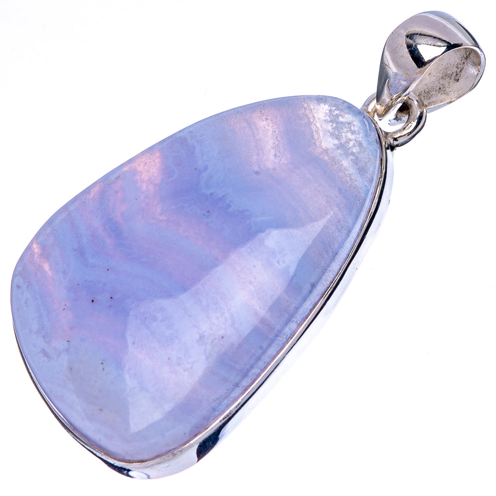 Blue Lace Agate Pendant 1 5/8" (925 Sterling Silver) P42876