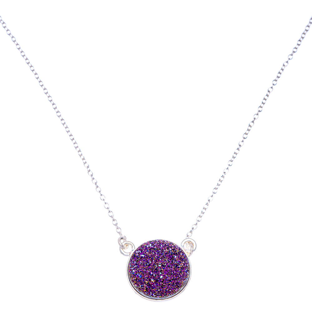 Titanium Druzy Necklace 18 1/2" (925 Sterling Silver) N90077