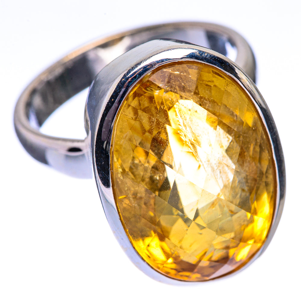 Faceted Citrine Ring Size 8 (925 Sterling Silver) R140519