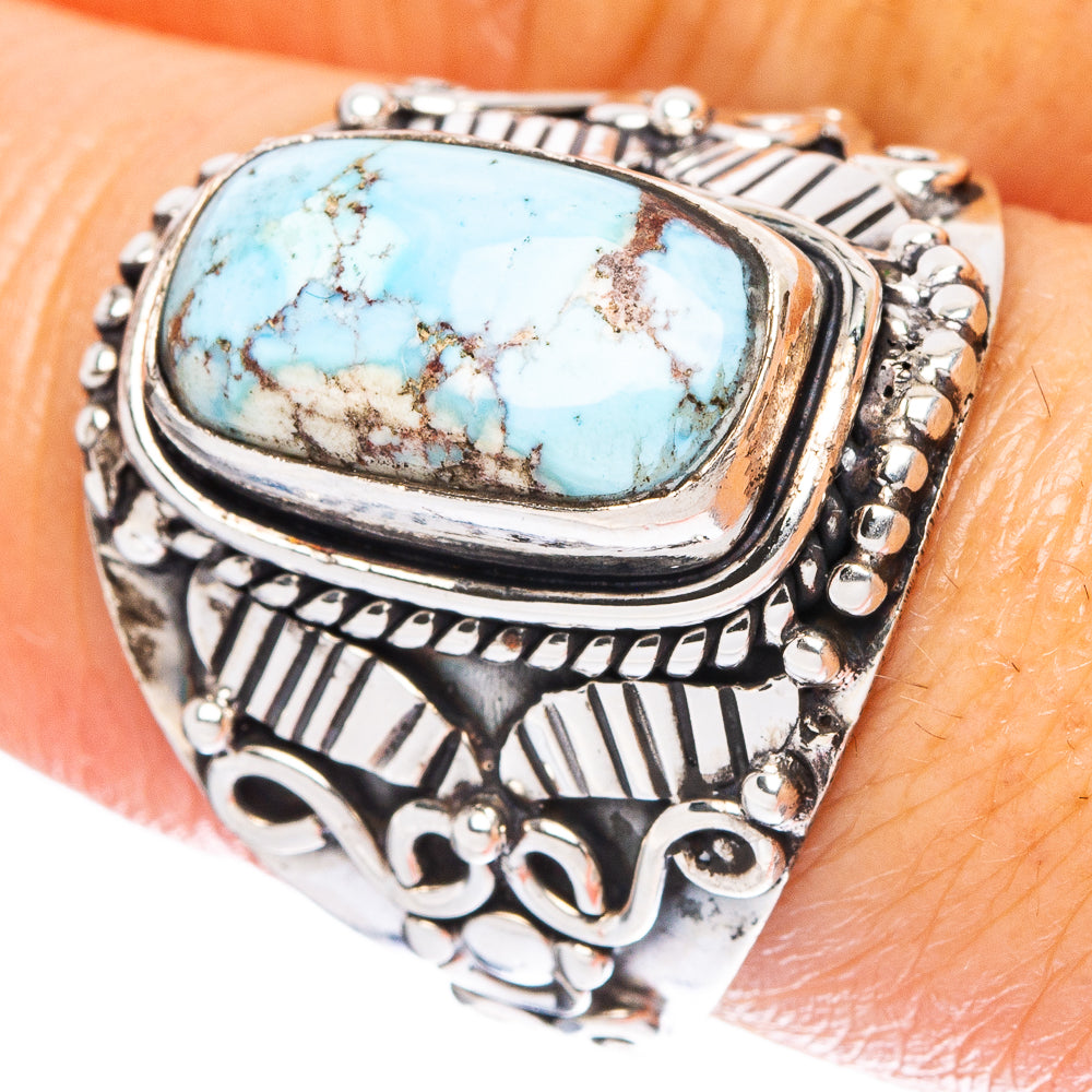 Rare Golden Hills Turquoise Ring Size 8.75 (925 Sterling Silver) R4610