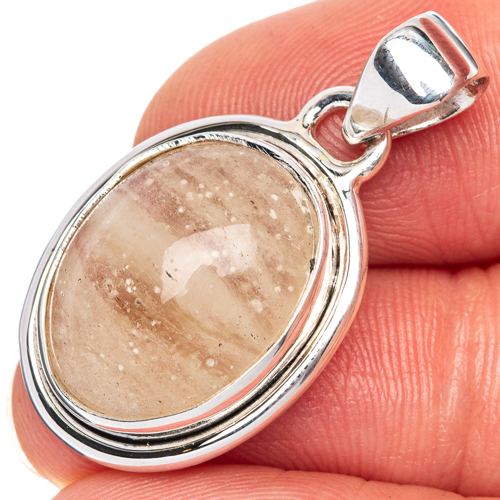 Rare Libyan Glass Pendant 1 1/4" (925 Sterling Silver) P41687