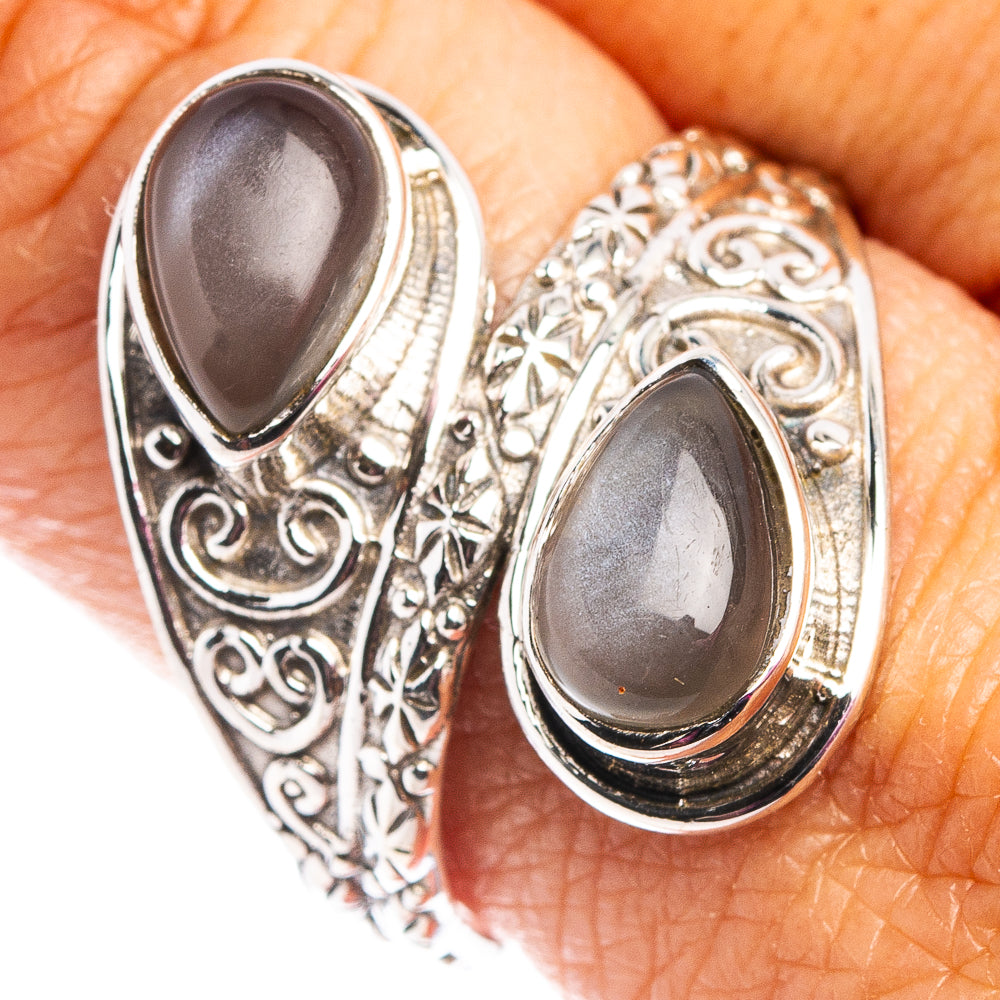 Grey Moonstone Ring Size 9.75 (.925 Sterling Silver)