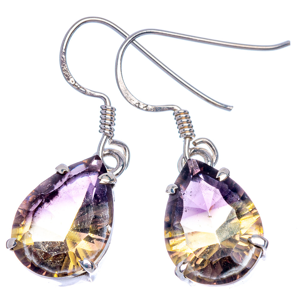 Faceted Ametrine Earrings 1 1/4" (925 Sterling Silver) E433382