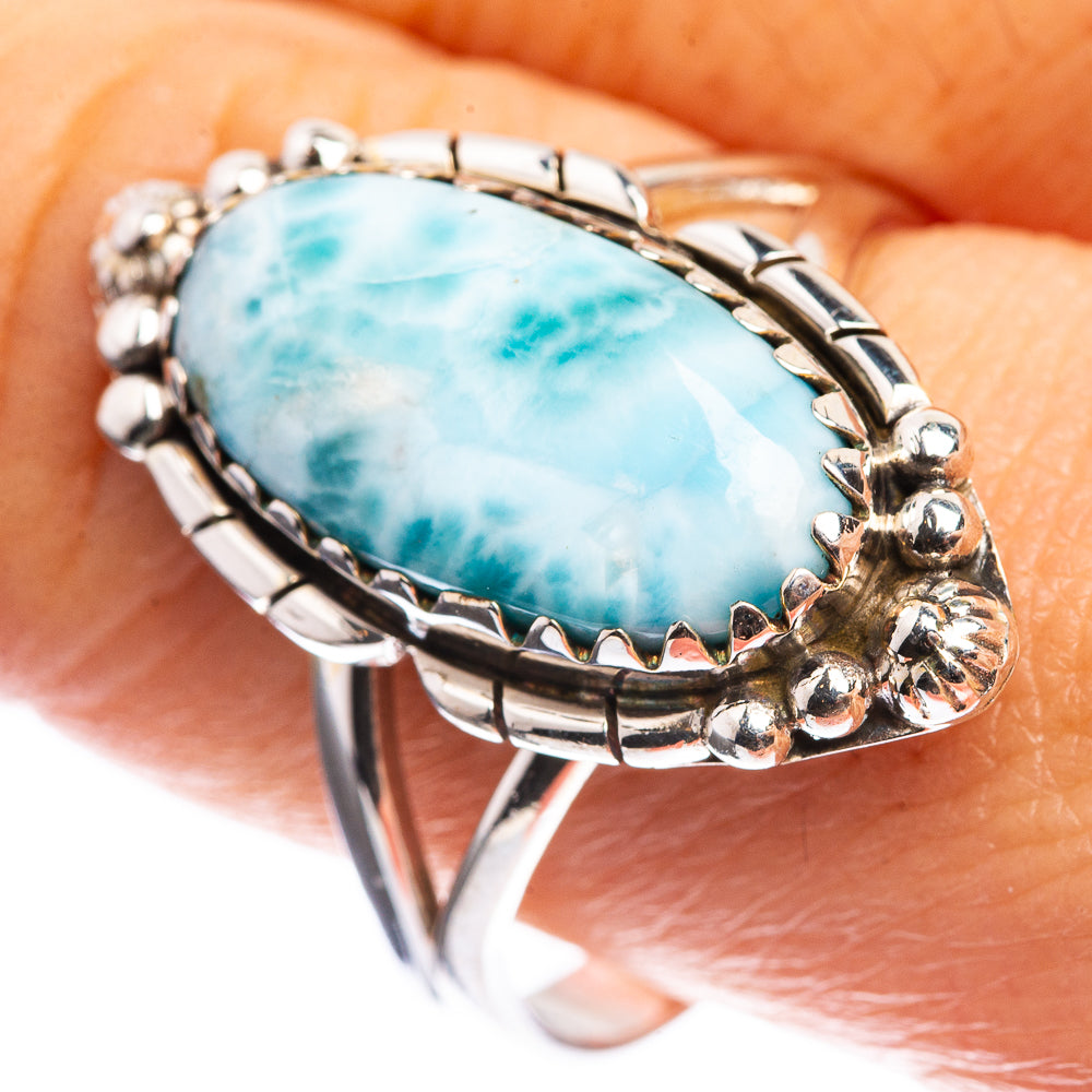 Larimar 925 Sterling Silver Ring Size 10.25
