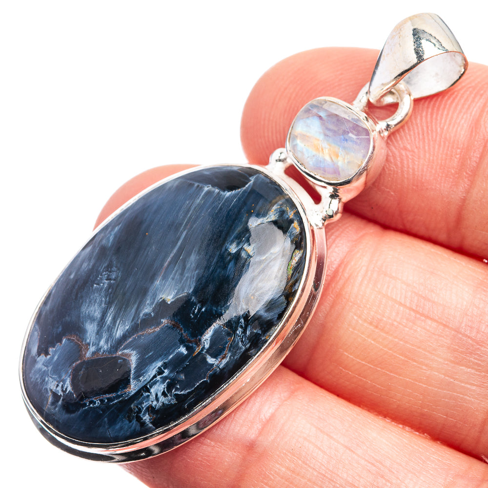 Pietersite, Rainbow Moonstone Pendant 1 7/8" (925 Sterling Silver) P39022