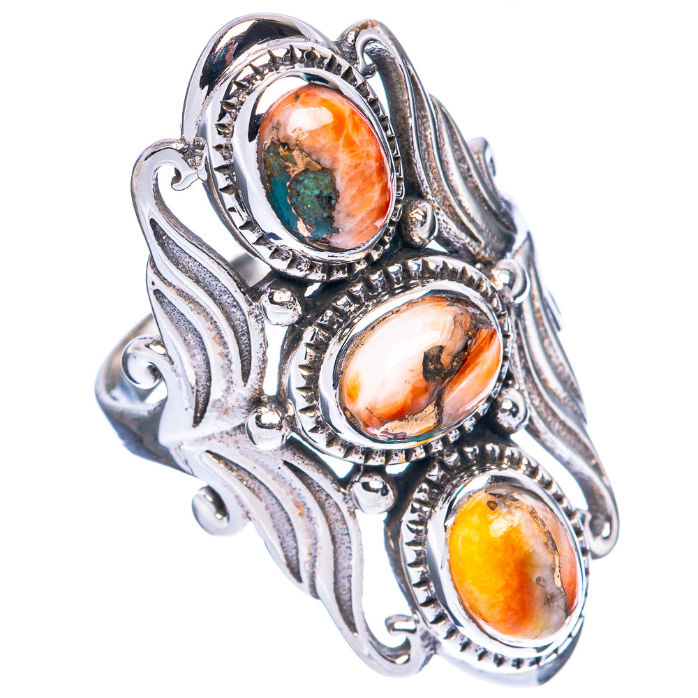 Spiny Oyster Turquoise Ring Size 6.75 (925 Sterling Silver) R2904