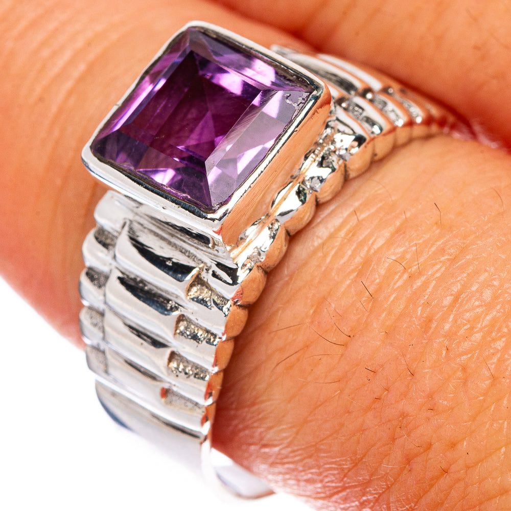 Faceted Amethyst Ring Size 10 (925 Sterling Silver) R1434