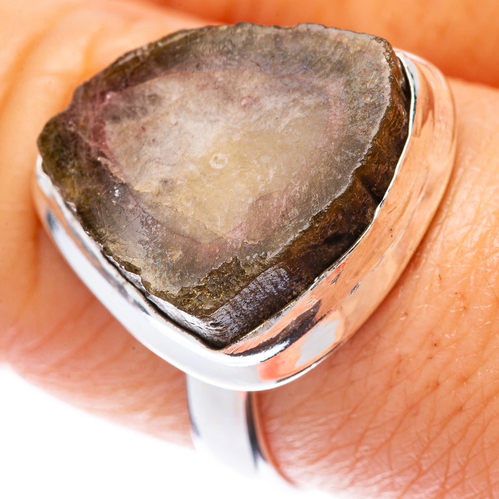 Tourmaline Slice Ring Size 8.25 (925 Sterling Silver) R2186