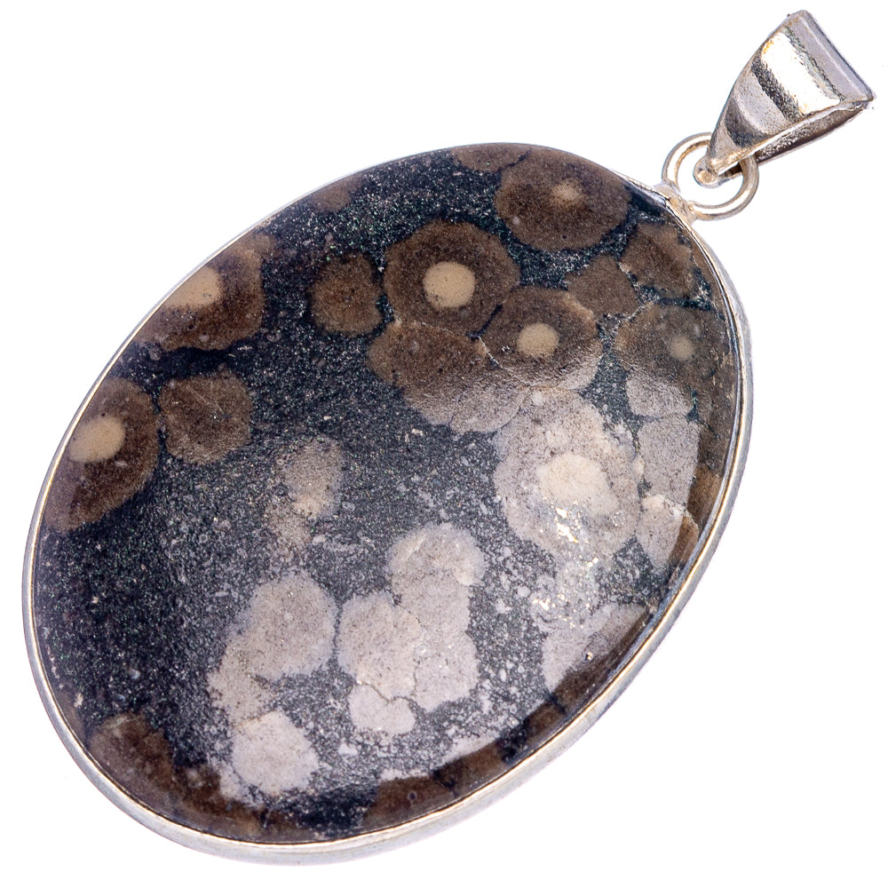 Scapolite Jasper Pendant 2 1/8" (Silver Plated)