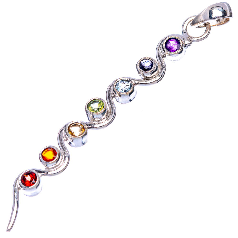 Rainbow Chakra Pendant 2 3/8" (925 Sterling Silver) P40511
