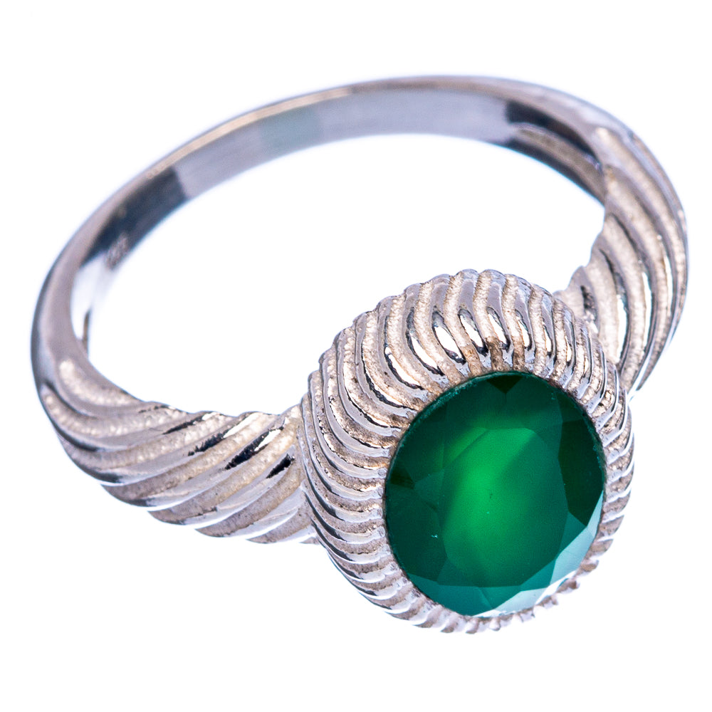 Green Onyx Ring Size 6.5 (925 Sterling Silver) R146056