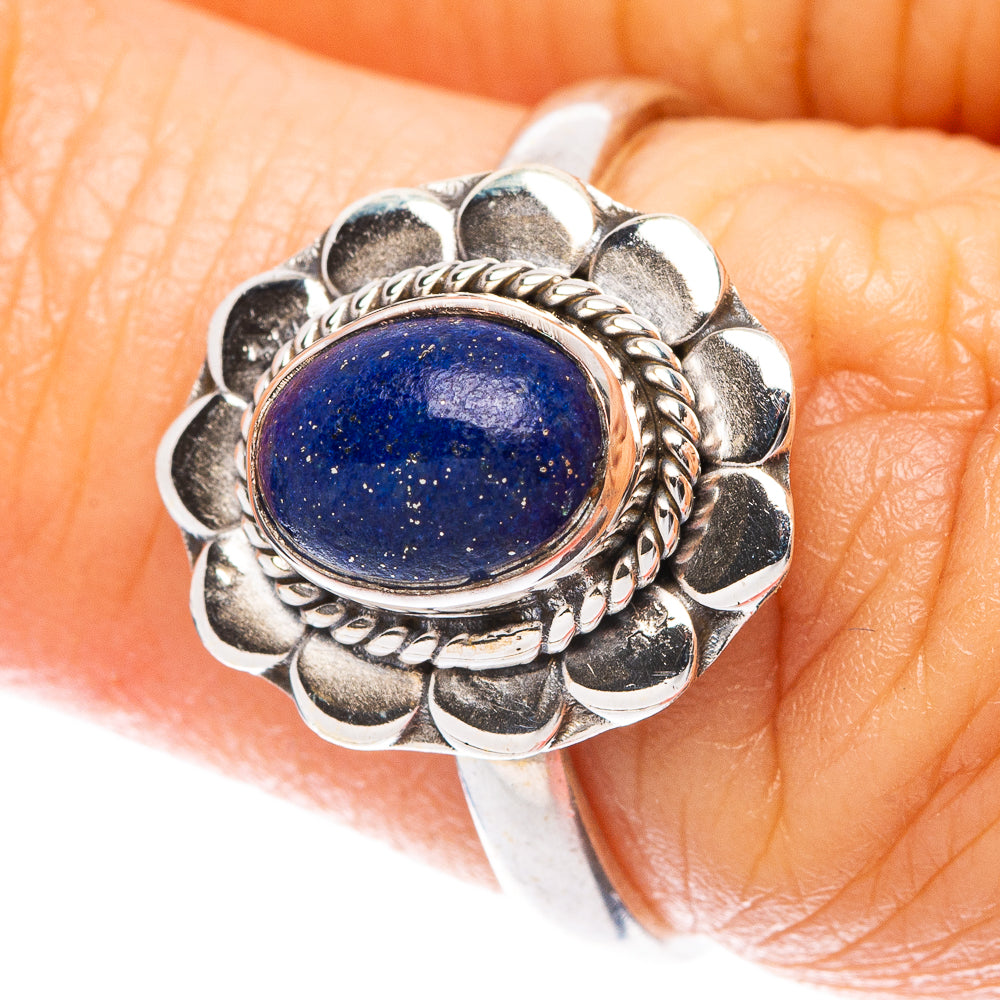 Lapis Lazuli Dainty Ring Size 6.75 (925 Sterling Silver) R5720