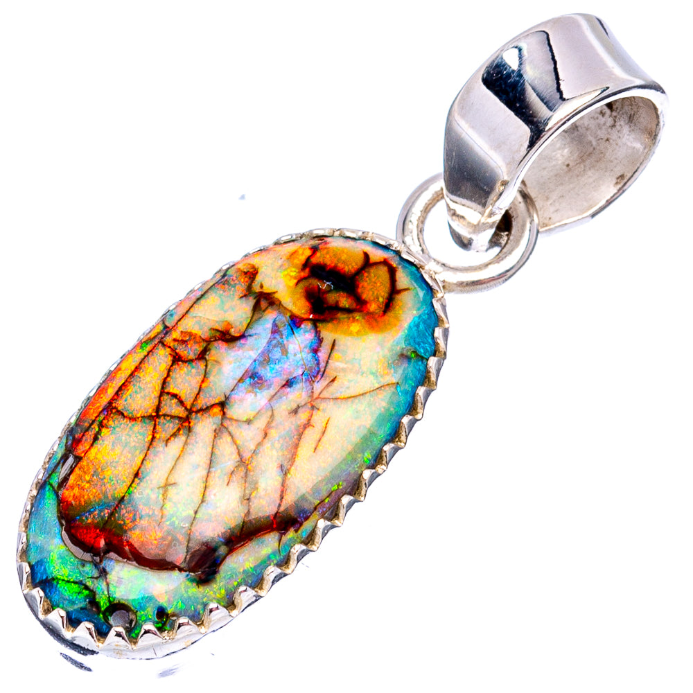 Rare Sterling Opal Pendant 1 1/4" (.925 Sterling Silver)