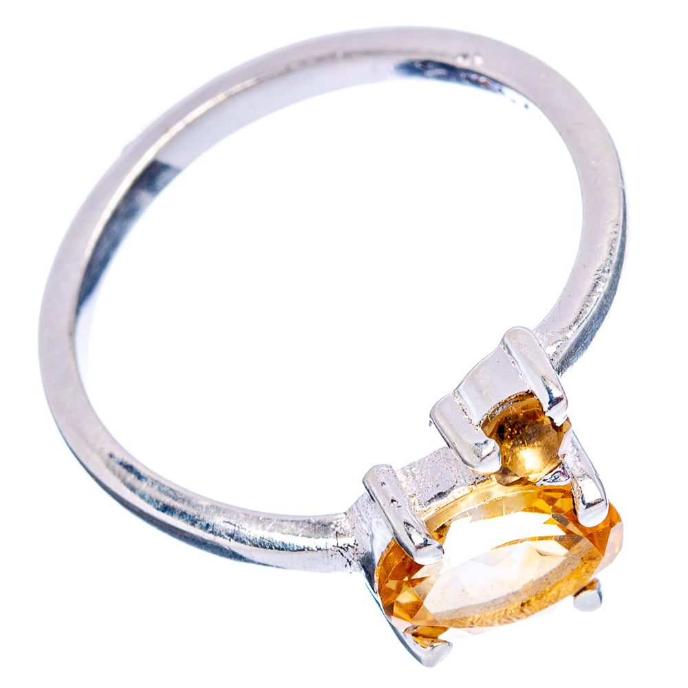 Citrine Dainty Ring Size 6.5 (.925 Sterling Silver)