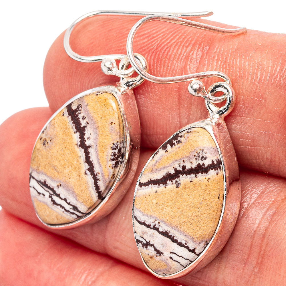 Sonora Dendritic Jasper Earrings 1 3/8" (.925 Sterling Silver)
