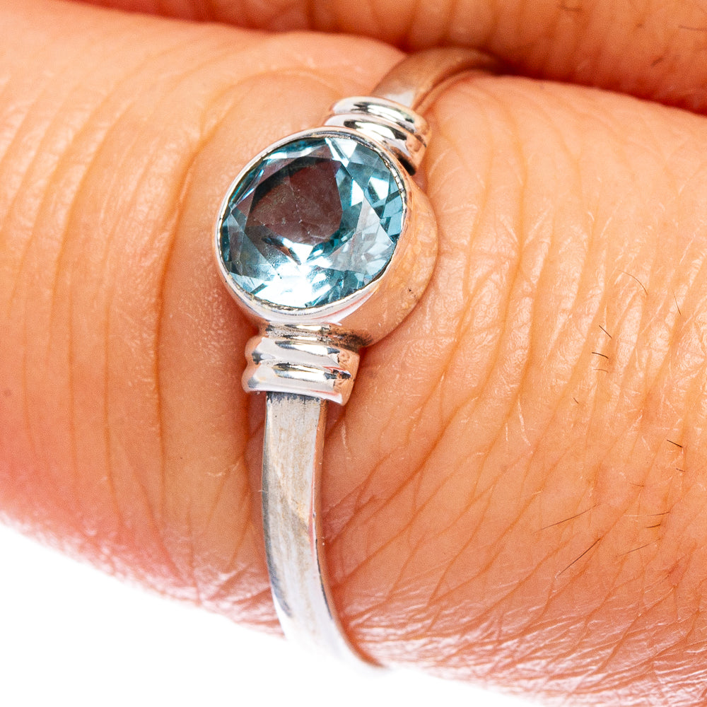 Blue Topaz Dainty Ring Size 8.75 (925 Sterling Silver) R147053
