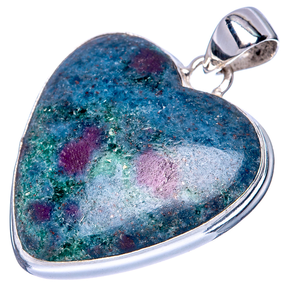 Ruby Kyanite Heart Pendant 1 1/2" (925 Sterling Silver) P41476