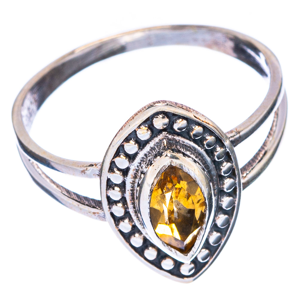 Faceted Citrine Dainty Ring Size 7.75 (925 Sterling Silver) R146910