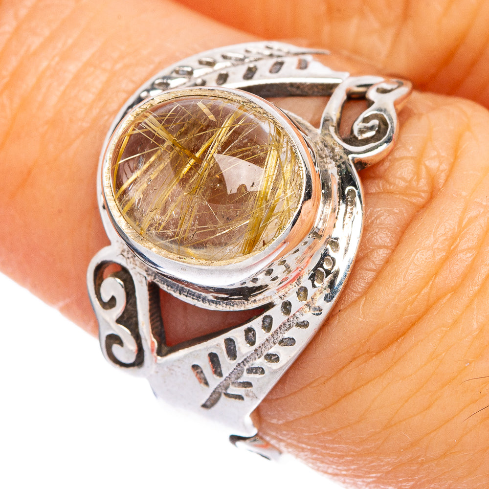Rutilated Quartz Ring Size 6.75 (925 Sterling Silver) R1280